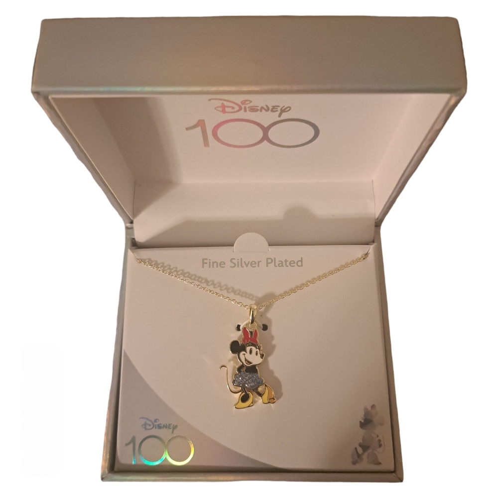 Disney Fine Silver Plated Minnie Mouse Necklace